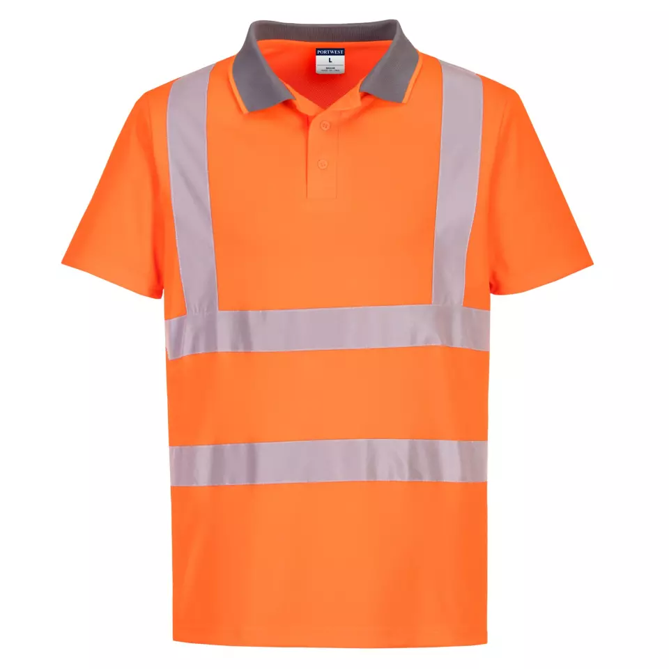 Portwest EC10ORR, Eco Hi-Vis Poloshirt Kurzarm, Orange, image 1, gallery thumbnail