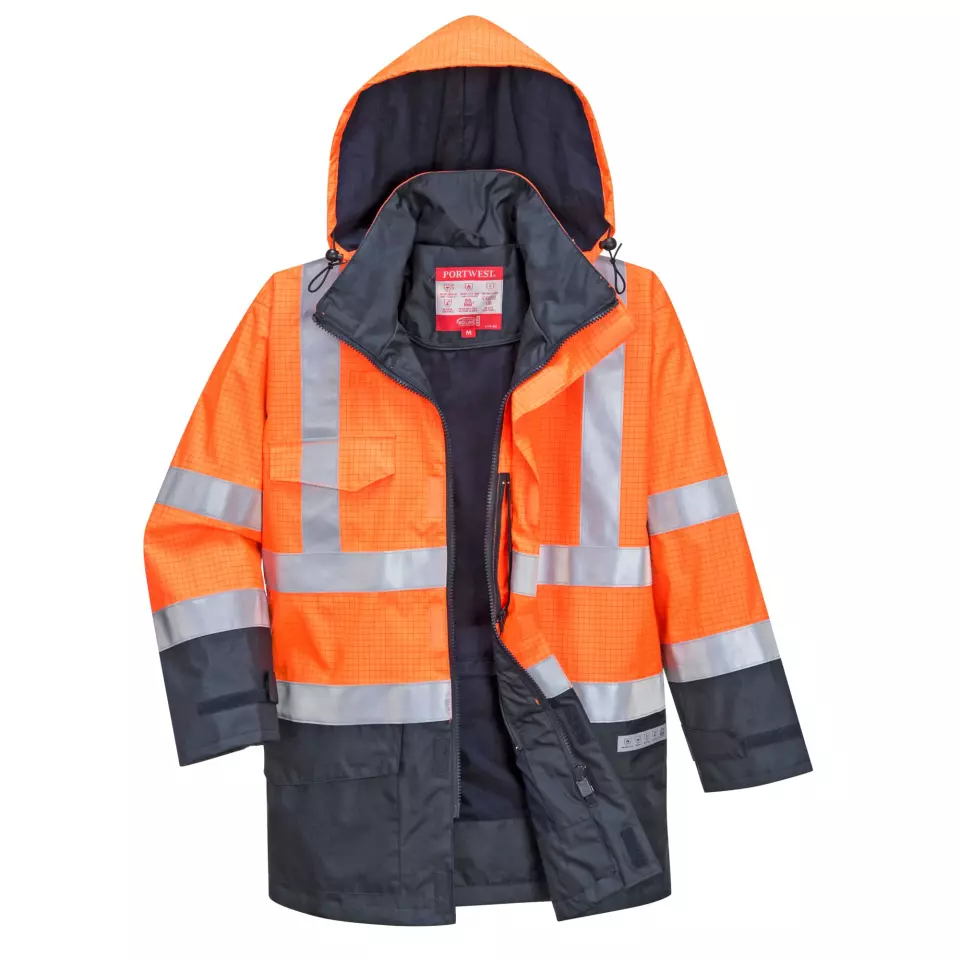 Portwest S779ONR, Bizflame Rain Warnschutz Multischutz Jacke, Orange/Marine, image 5, gallery thumbnail