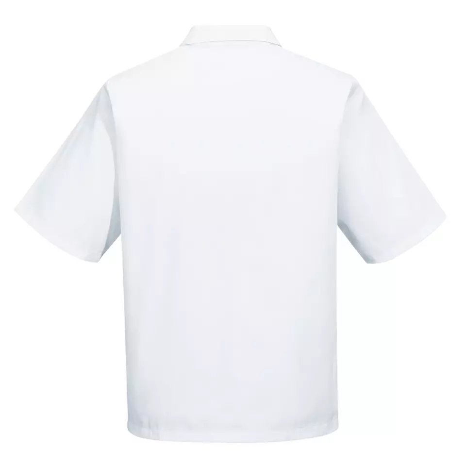 Portwest 2209WHR, Baker's No Pocket Shirt S/S, White, image 2, gallery thumbnail