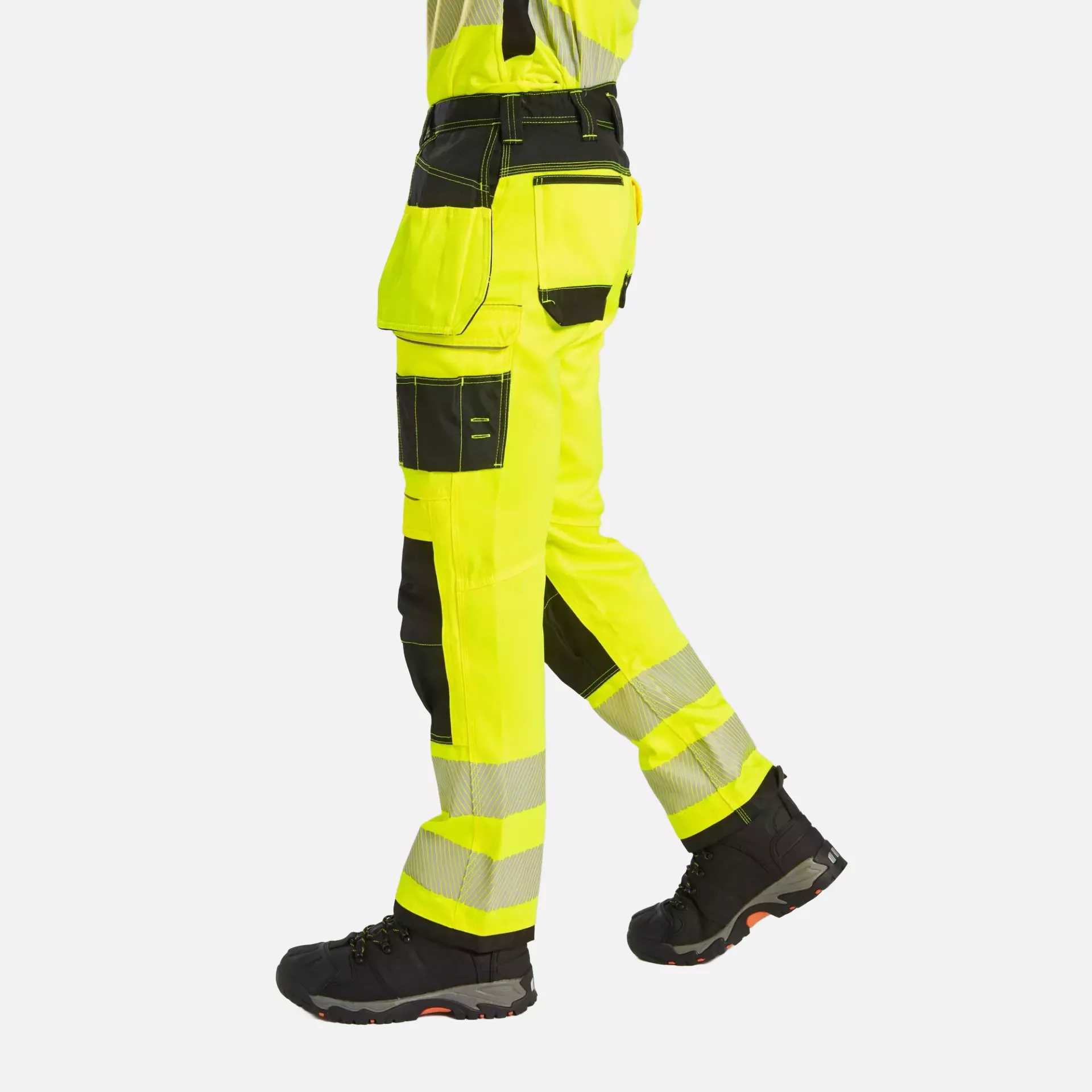 Portwest T501YBR, PW3 Hi-Vis Holster Pocket Work Trousers, Yellow/Black, image 7