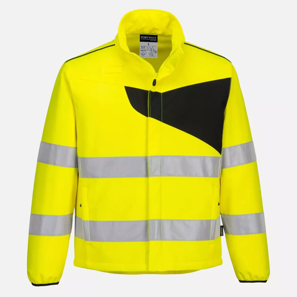 Portwest PW275YBR, PW2 Hi-Vis Softshell (2L), Yellow/Black, image 1, gallery thumbnail