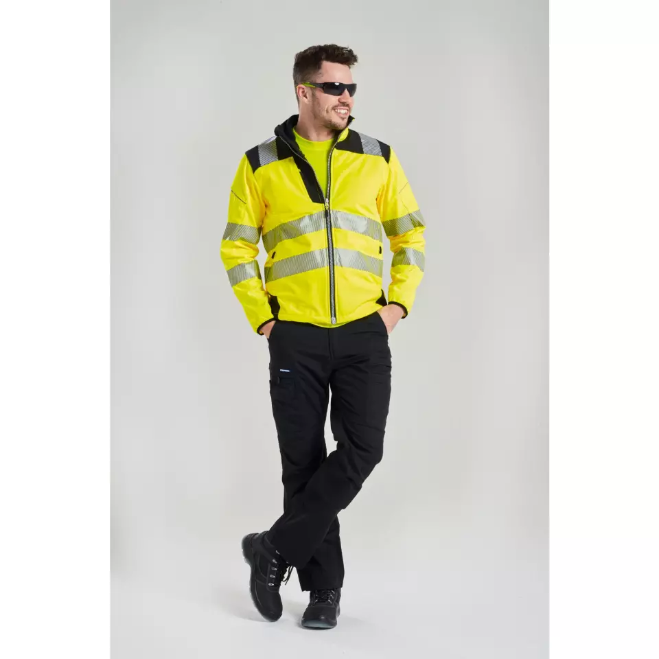 Portwest T402YBR, PW3 Hi-Vis Softshell (3L), Yellow/Black, image 4, gallery thumbnail