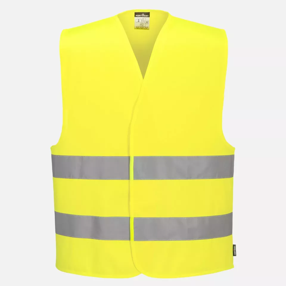 Portwest C474YER, Hi-Vis Two Band Vest, Yellow, image 1, gallery thumbnail