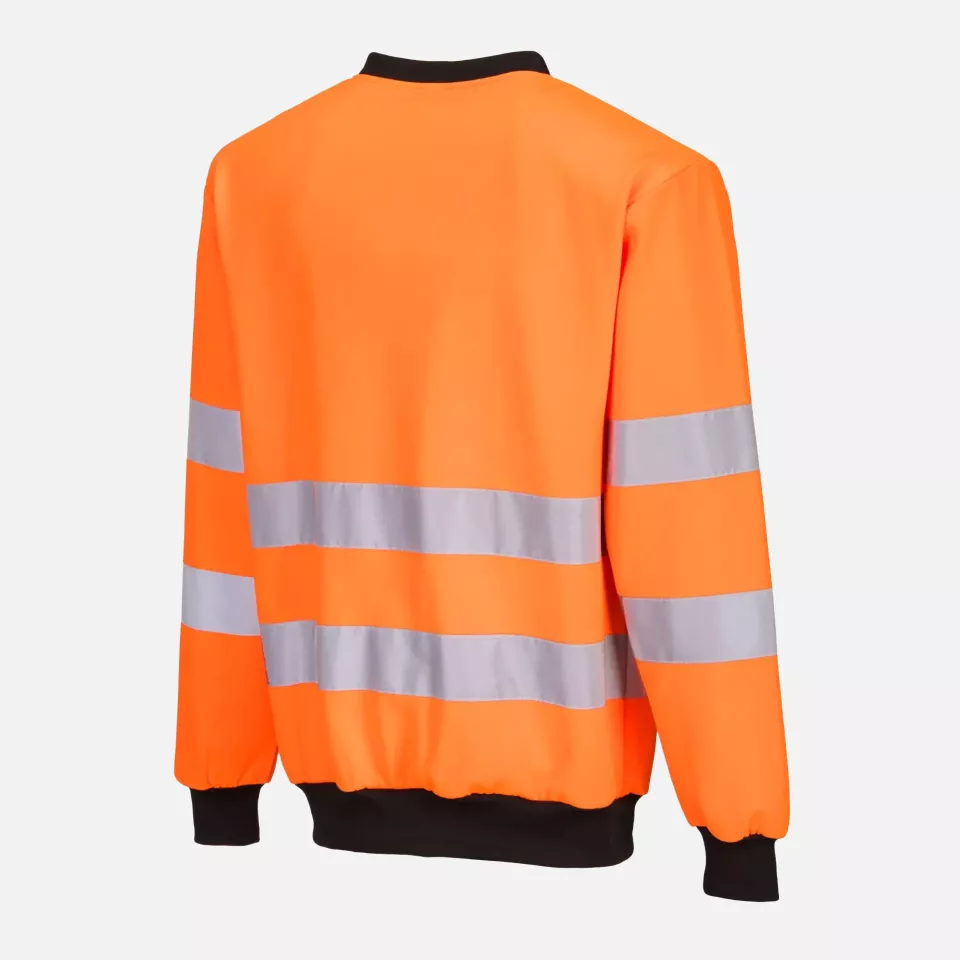 Portwest PW277OBR, PW2 Hi-Vis Sweatshirt, Orange/Black, image 8, gallery thumbnail