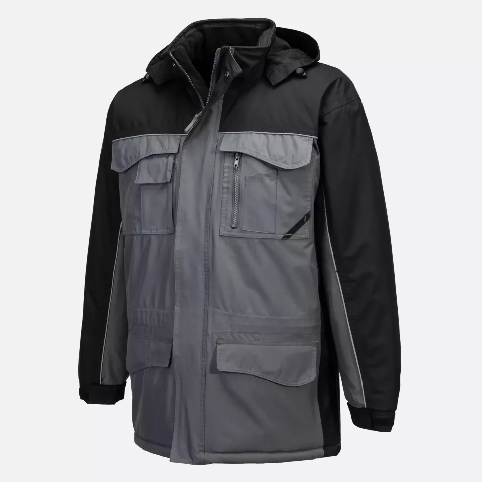 Portwest S562BYR, Ripstop Winter Jacket, Black/Grey, image 5, gallery thumbnail
