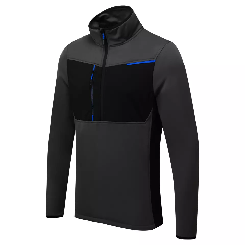 Portwest T755MGR, WX3 Half Zip Tech Fleece, Metal Grey, image 2, gallery thumbnail