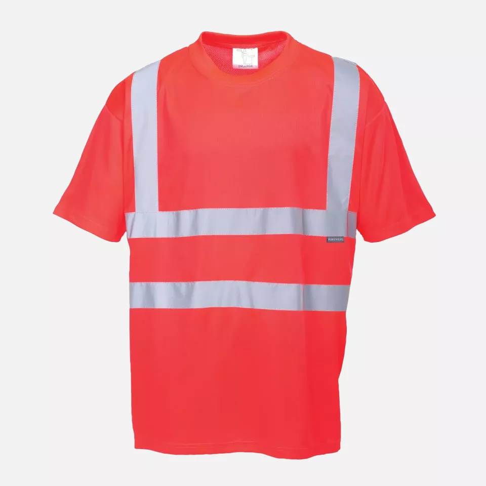 Portwest S478RER, Hi-Vis T-Shirt S/S, Red, image 3, gallery thumbnail