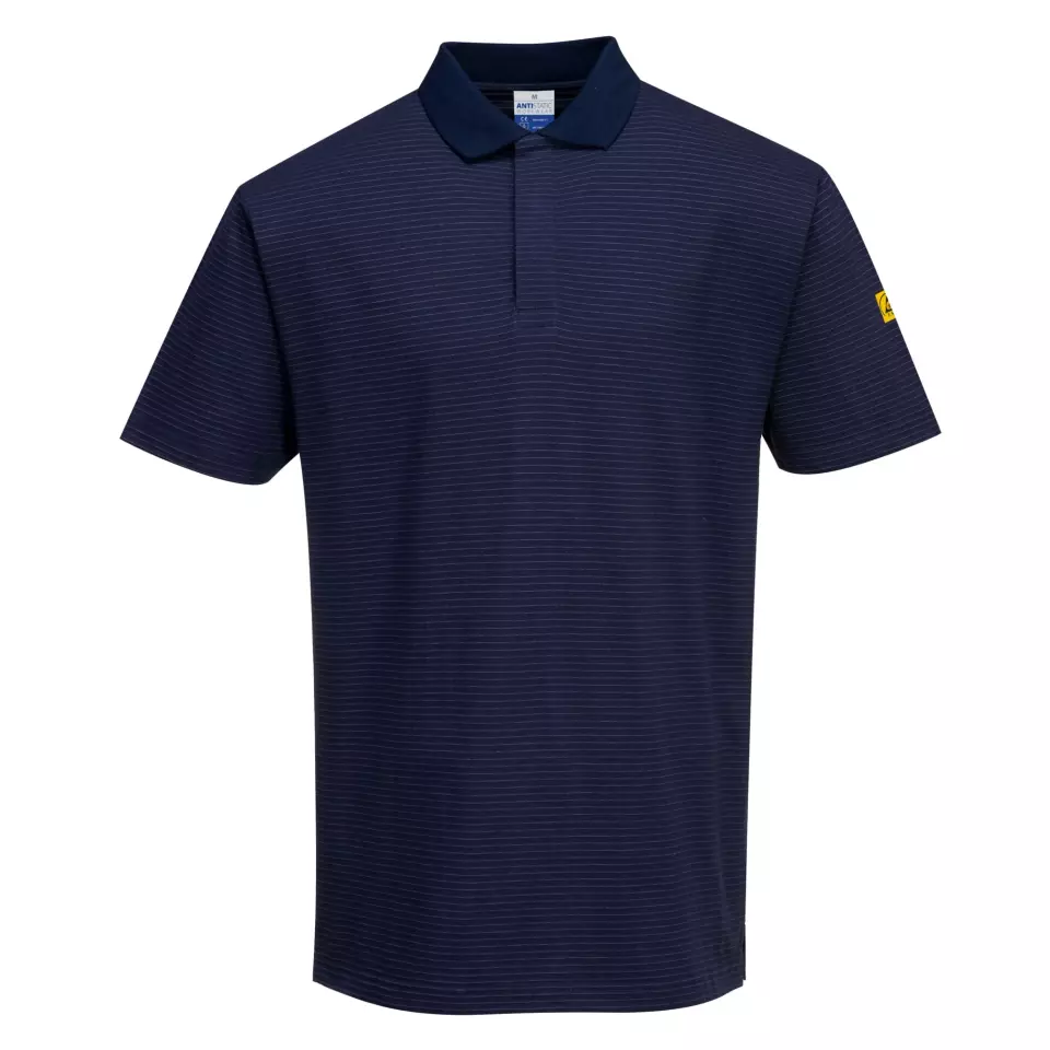 Portwest AS21NAR, Anti-Static ESD Polo Shirt S/S, Navy, image 1, gallery thumbnail