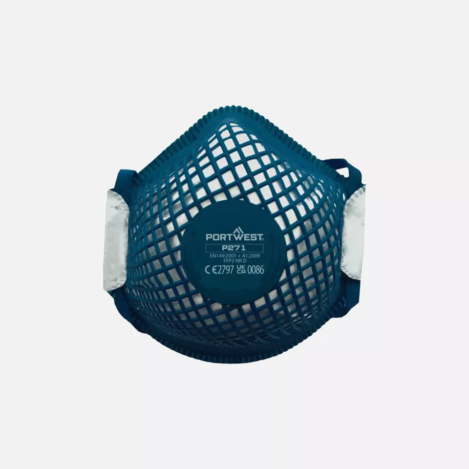 Portwest P271WHR, ERGONET FFP2 Valved Dolomite Respirator, White, image 1, gallery thumbnail