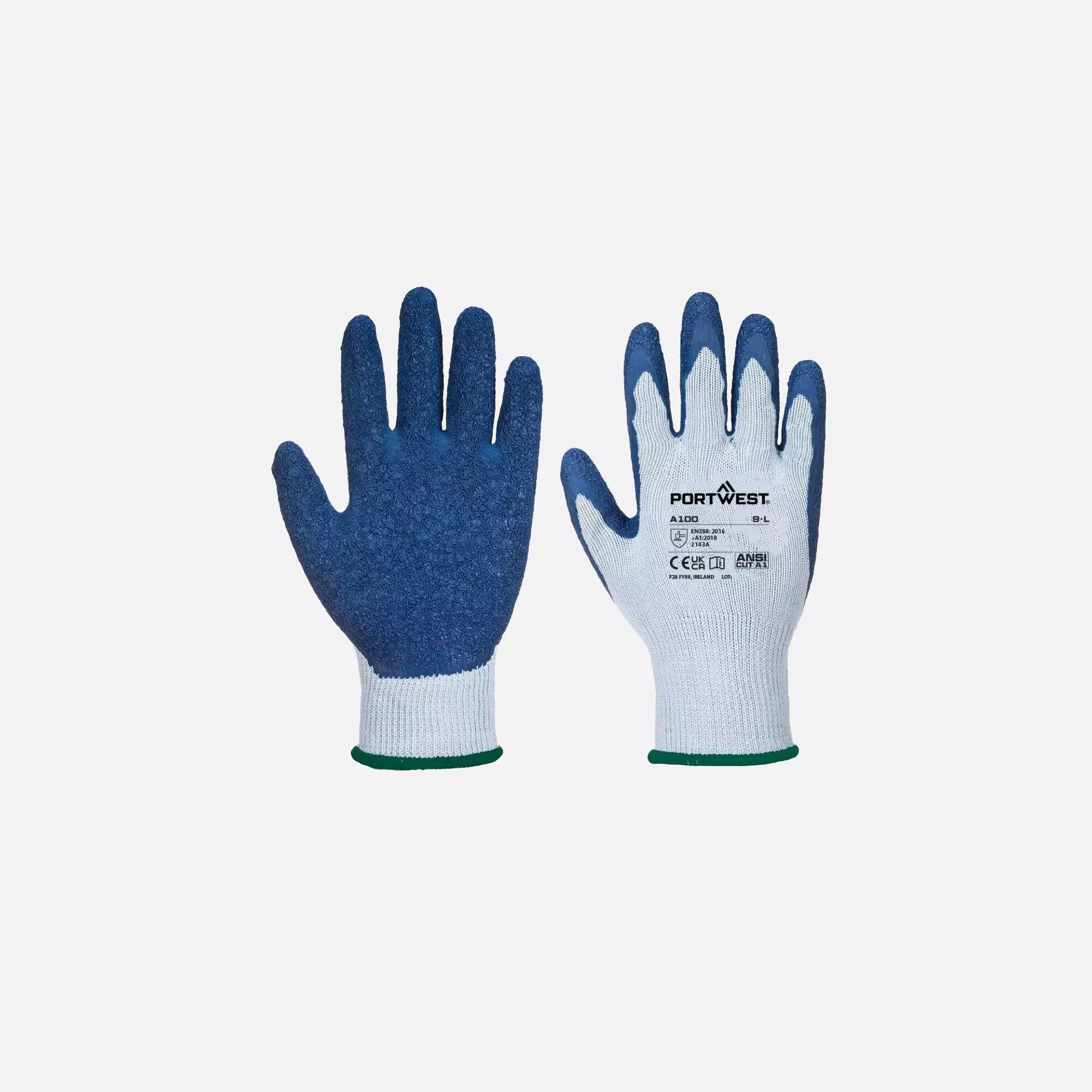 Portwest A100G4R, Grip-Handschuh - Latex, Grau/Blau, image 3