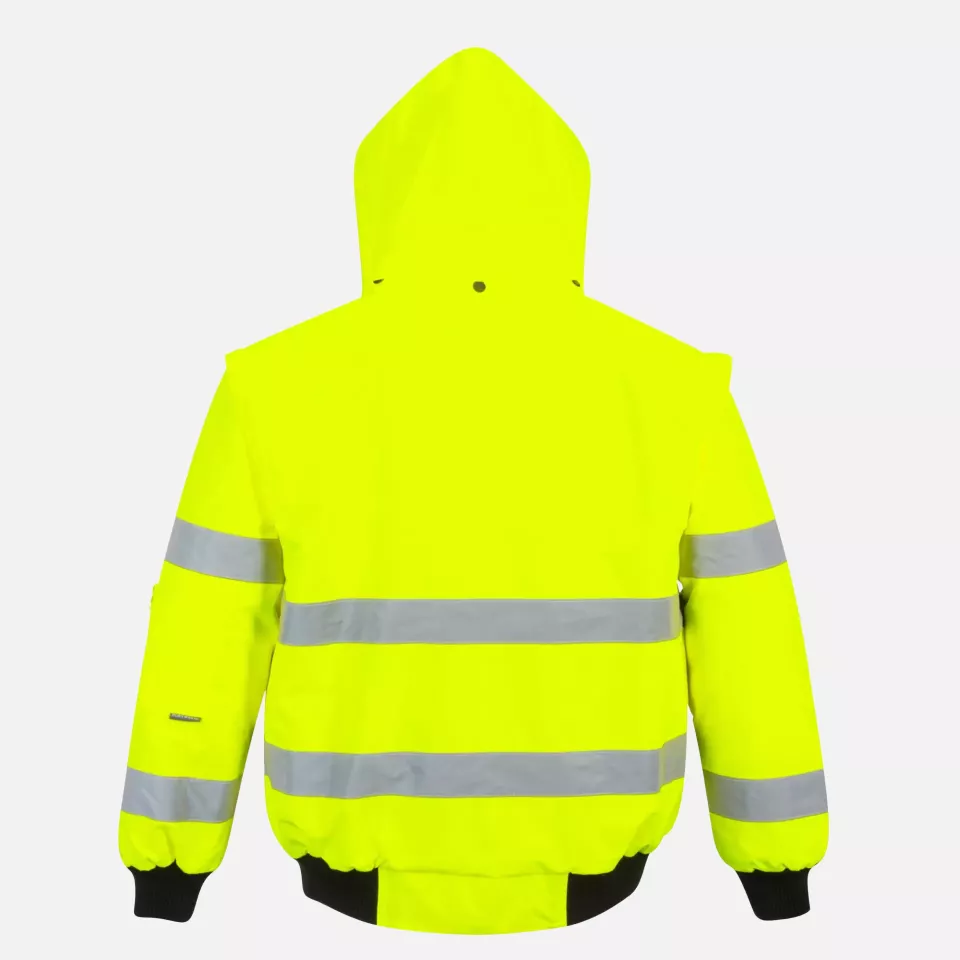 Portwest C467YER, Hi-Vis 3-in-1 Bomber Jacket, Yellow, image 2, gallery thumbnail