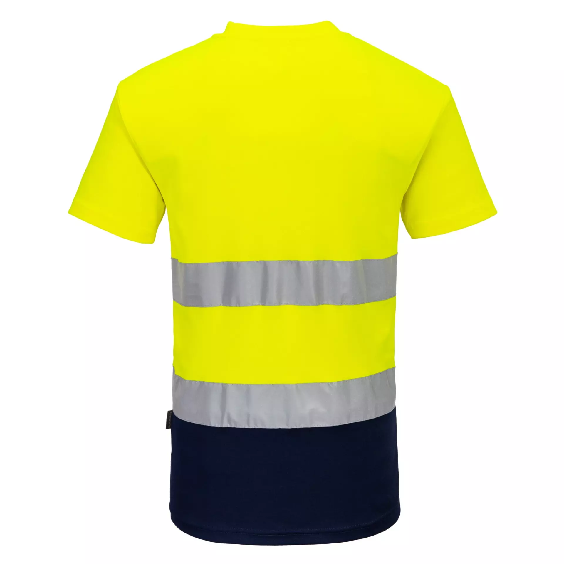 Portwest S173YNR, Hi-Vis Cotton Comfort Contrast T-Shirt S/S, Yellow/Navy, image 2