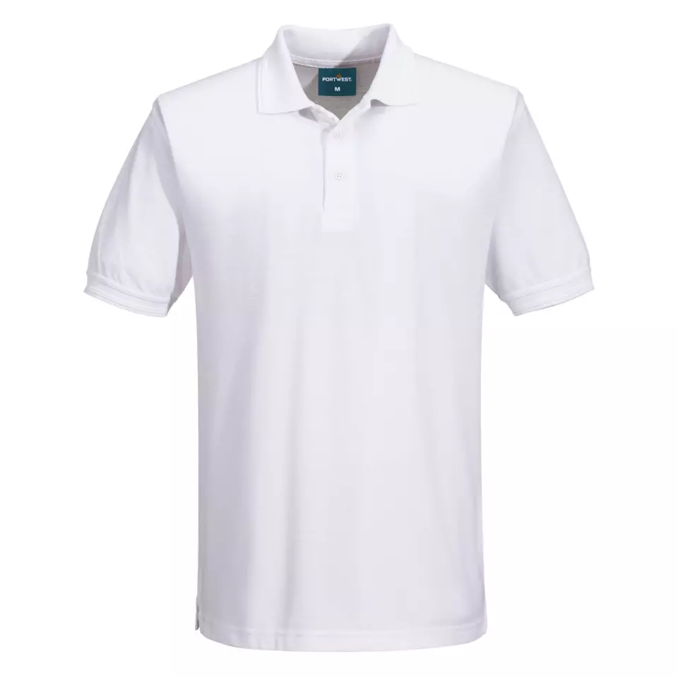 Portwest B210WHR, Naples Polo Shirt S/S, White, image 1, gallery thumbnail