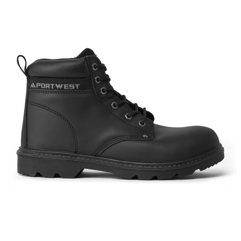 Portwest FW11BKR, Steel Leather Ankle Boot S3 SR, Black, image 1, gallery thumbnail