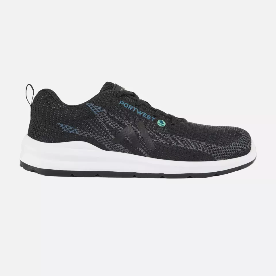 Portwest FC06BKB, Eco Fly Composite Trainer S1PS SR FO, Black/Blue, image 1, gallery thumbnail