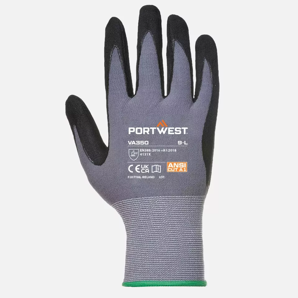 Portwest A350BKR, DermiFlex Glove, Black, image 4, gallery thumbnail