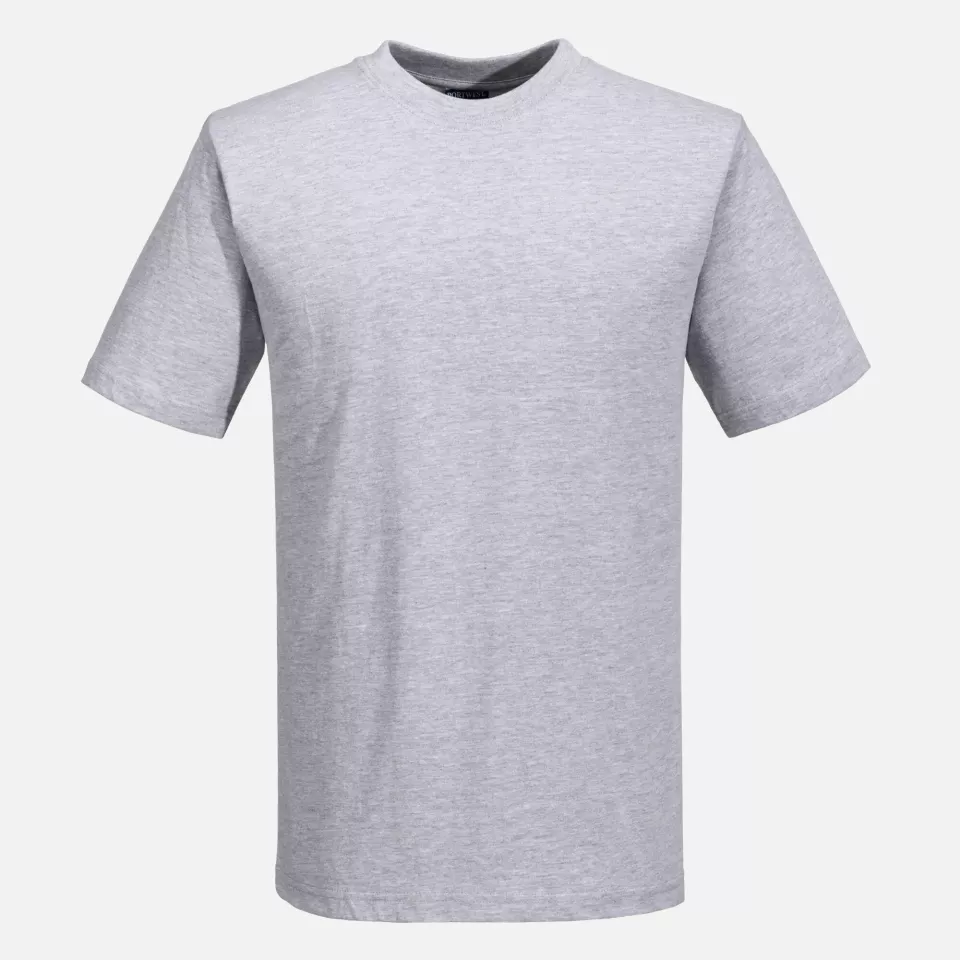Portwest B195HGR, Turin Premium T-Shirt, Heather Grey, image 1, gallery thumbnail