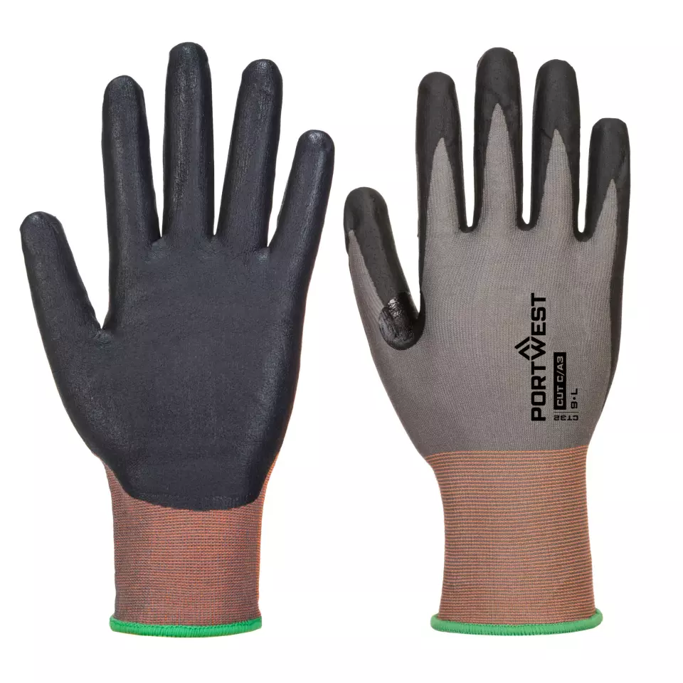 Portwest CT32G8R, CT Cut C18 Nitrile Glove, Grey/Black, image 3, gallery thumbnail