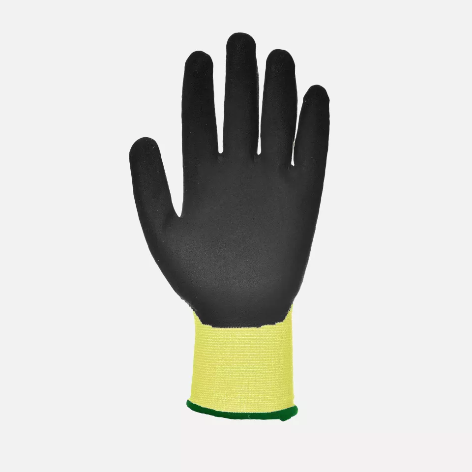 Portwest A625Y8R, Cut D13 PU Viz-Tex Glove, Yellow/Black, image 2, gallery thumbnail