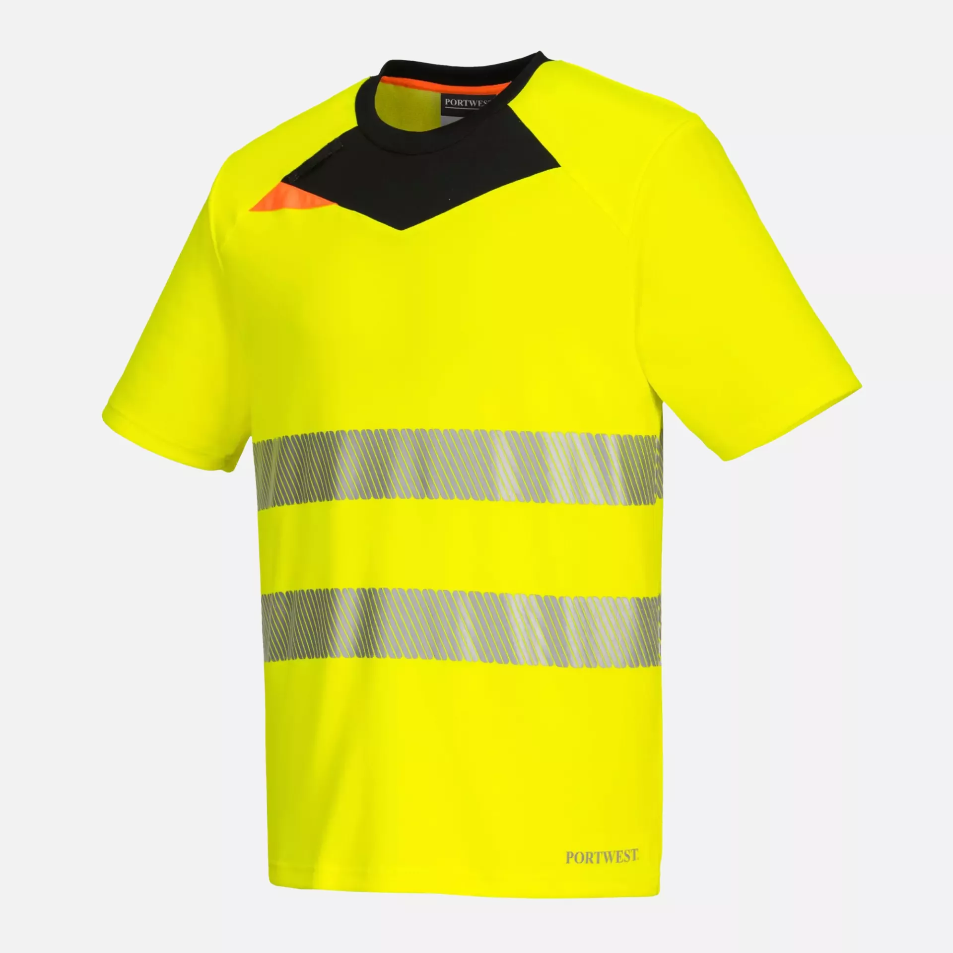 Portwest DX413YBR, DX4 Hi-Vis T-Shirt S/S, Yellow/Black, image 3