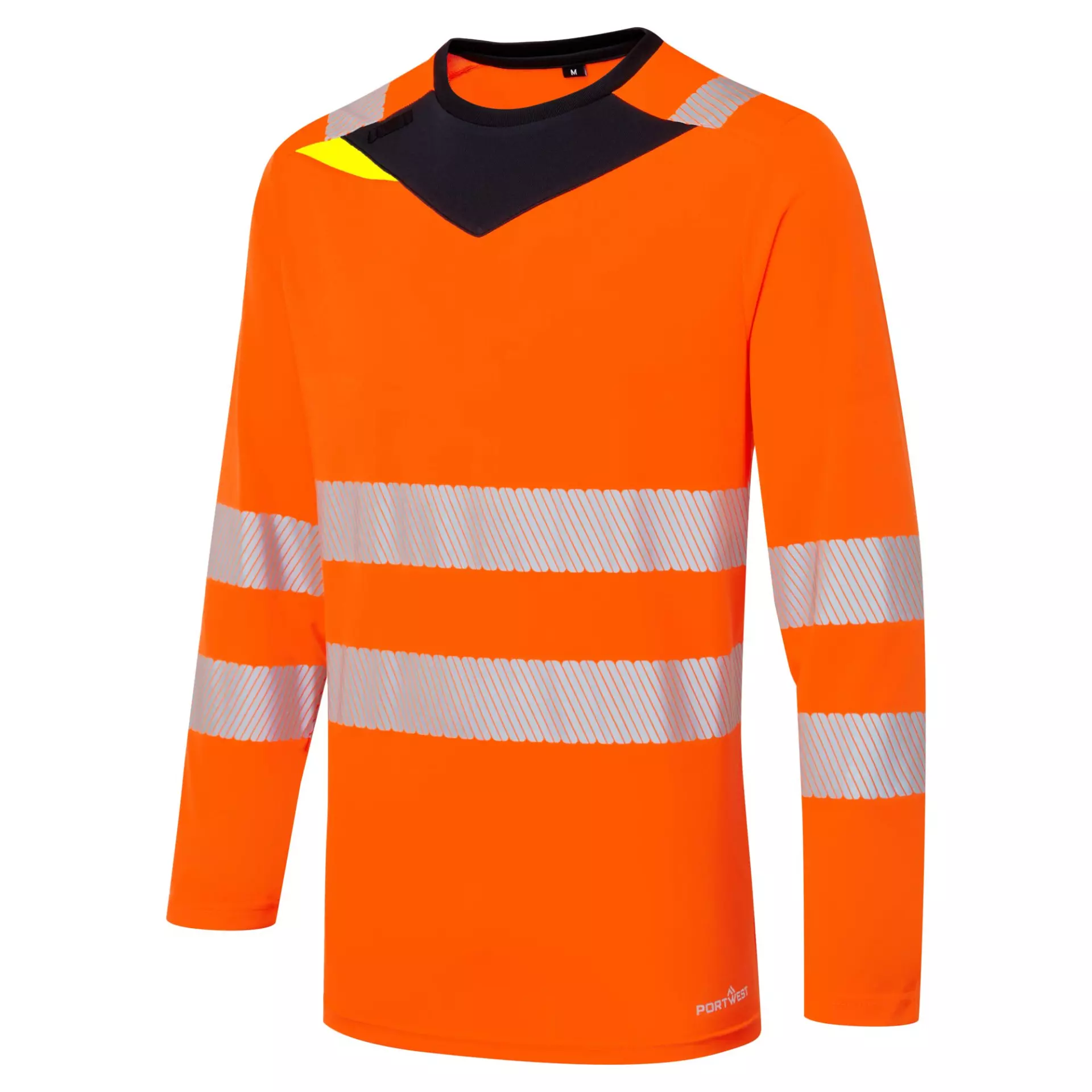Portwest DX416OBR, DX4 Hi-Vis T-Shirt L/S, Orange/Black, image 3