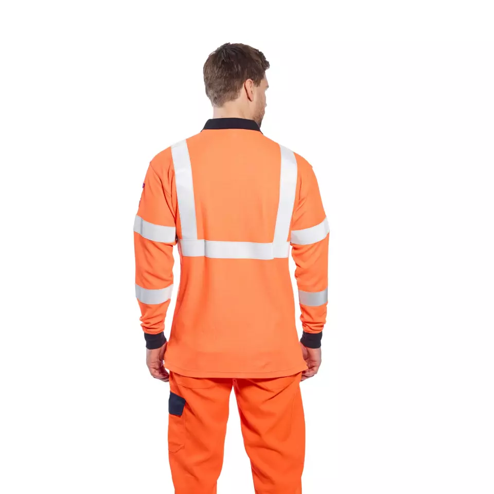 Portwest FR76ORR, FR Modaflame HVO Poloshirt, Orange, image 3, gallery thumbnail