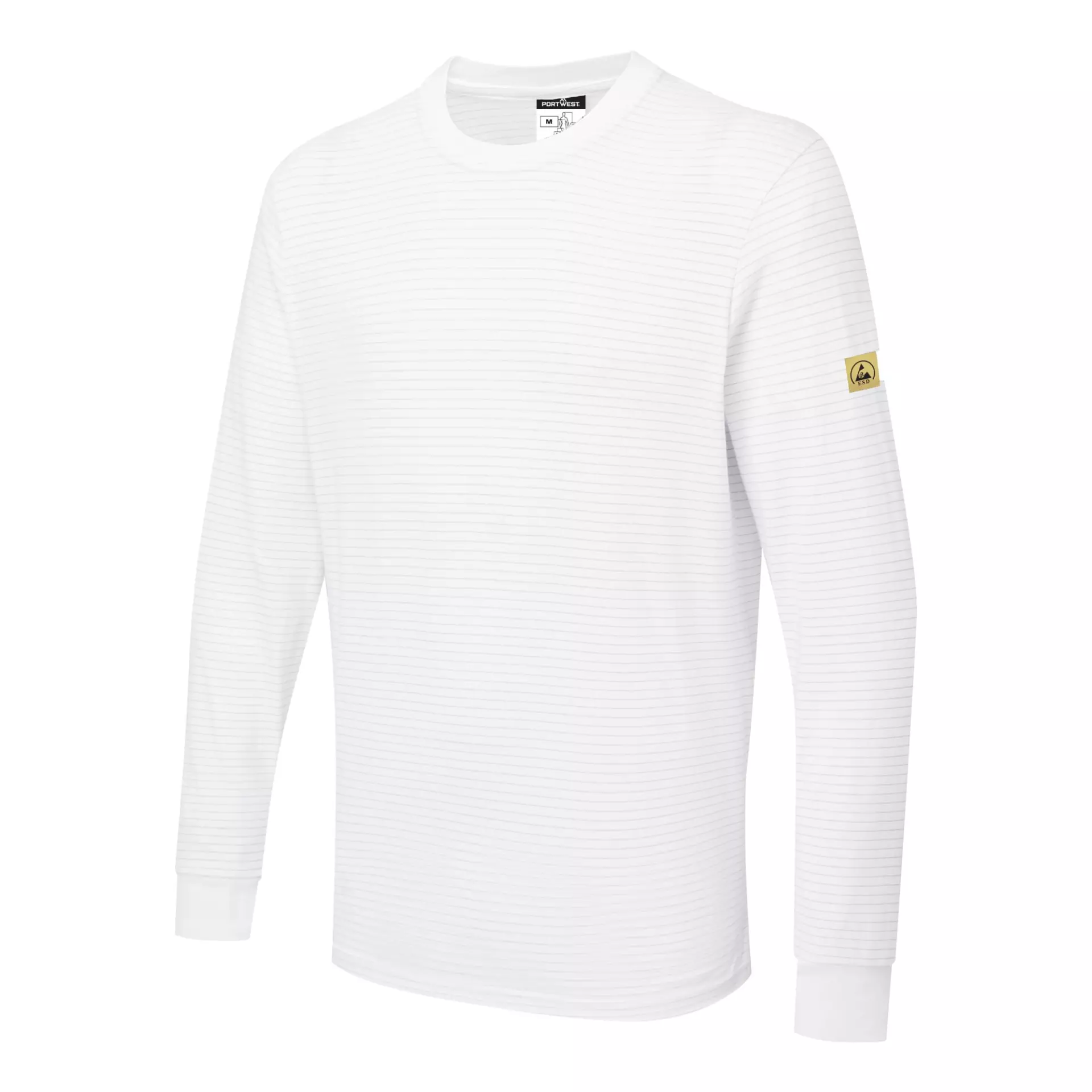 Portwest AS22WHR, Anti-Static ESD T-Shirt L/S, White, image 4