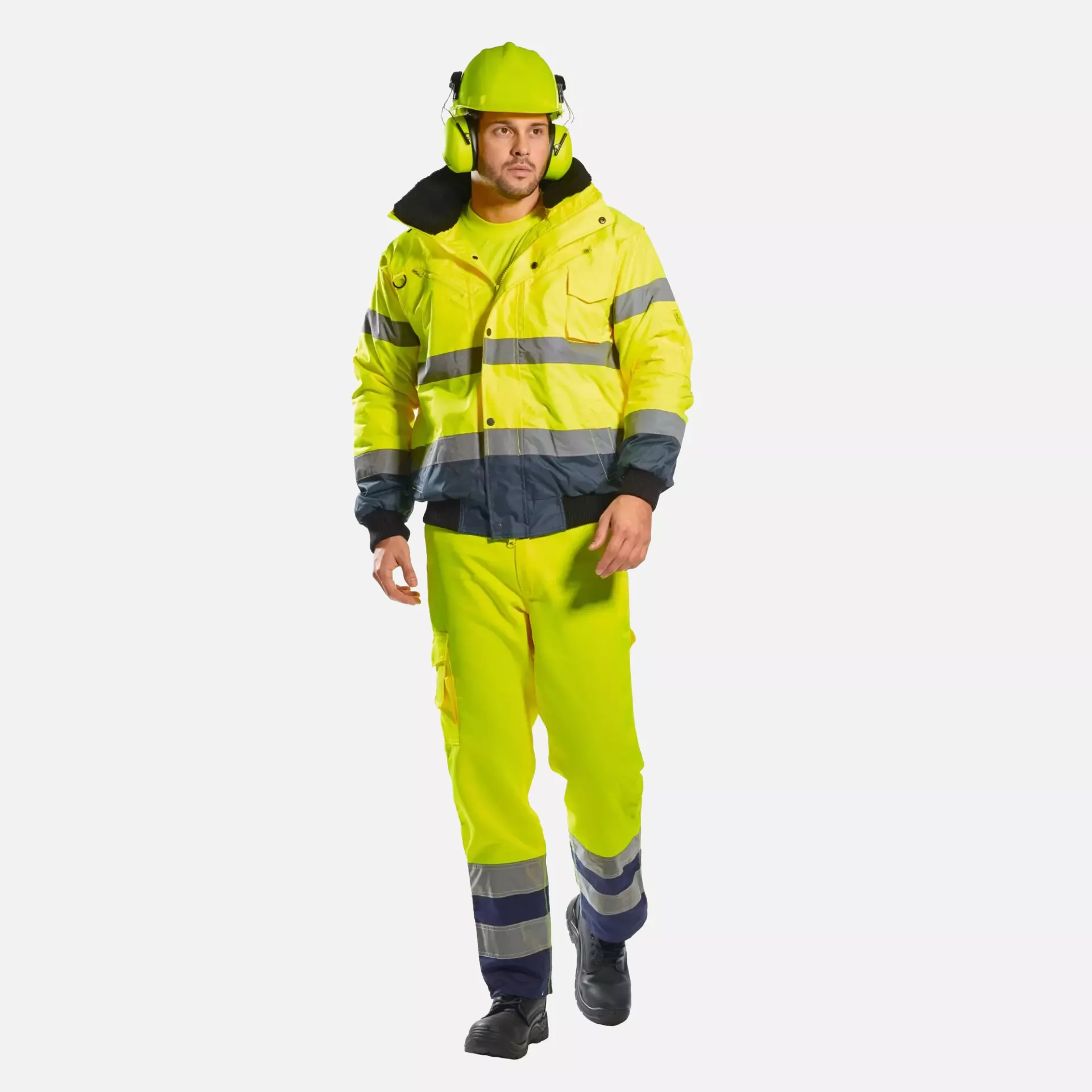 Portwest C465ONR, Hi-Vis 3-in-1 Contrast Bomber Jacket, Orange/Navy, image 7