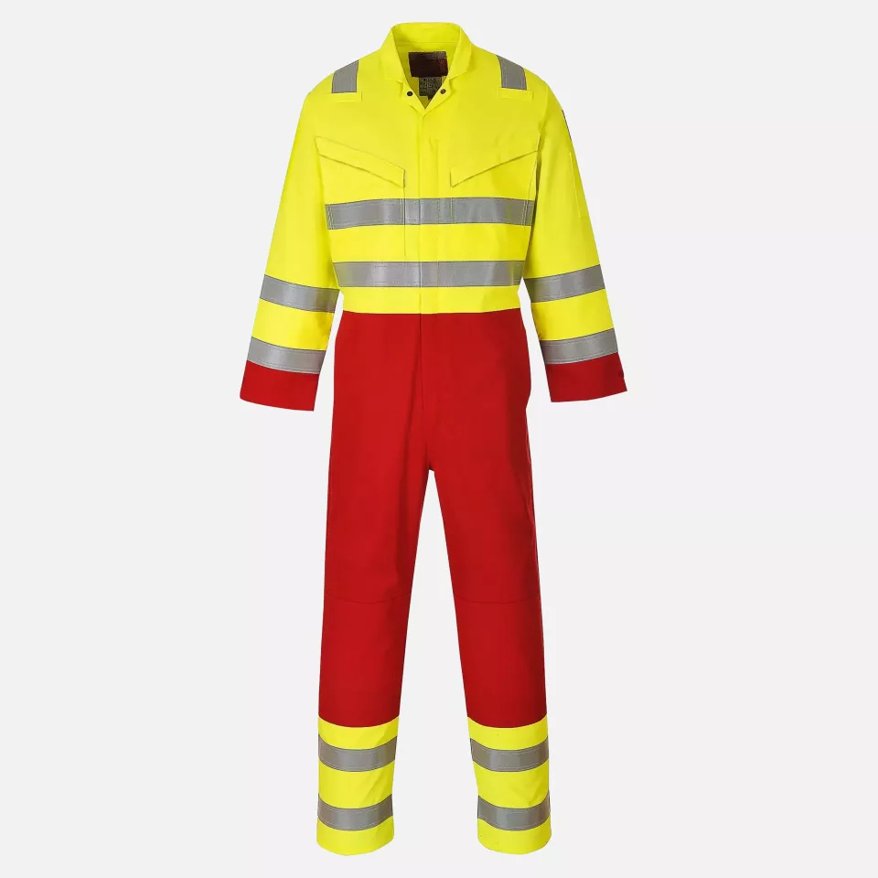 Portwest FR90YER, Bizflame Work Hi-Vis Coverall, Yellow, image 1, gallery thumbnail