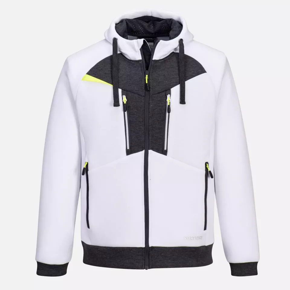 Portwest DX472WHR, DX4 Zipped Hoodie, White, image 1, gallery thumbnail