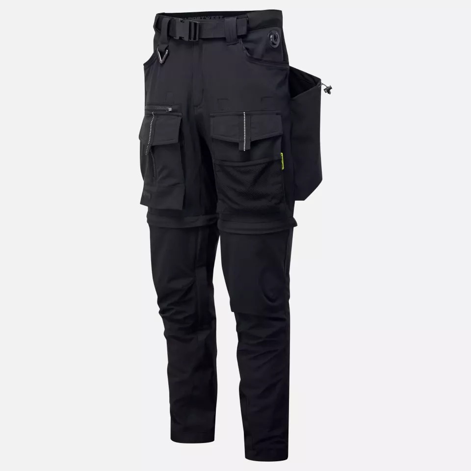 Portwest BX321BKY, Ultimate Modular 3-in-1 Trousers, Black/Yellow, image 5, gallery thumbnail