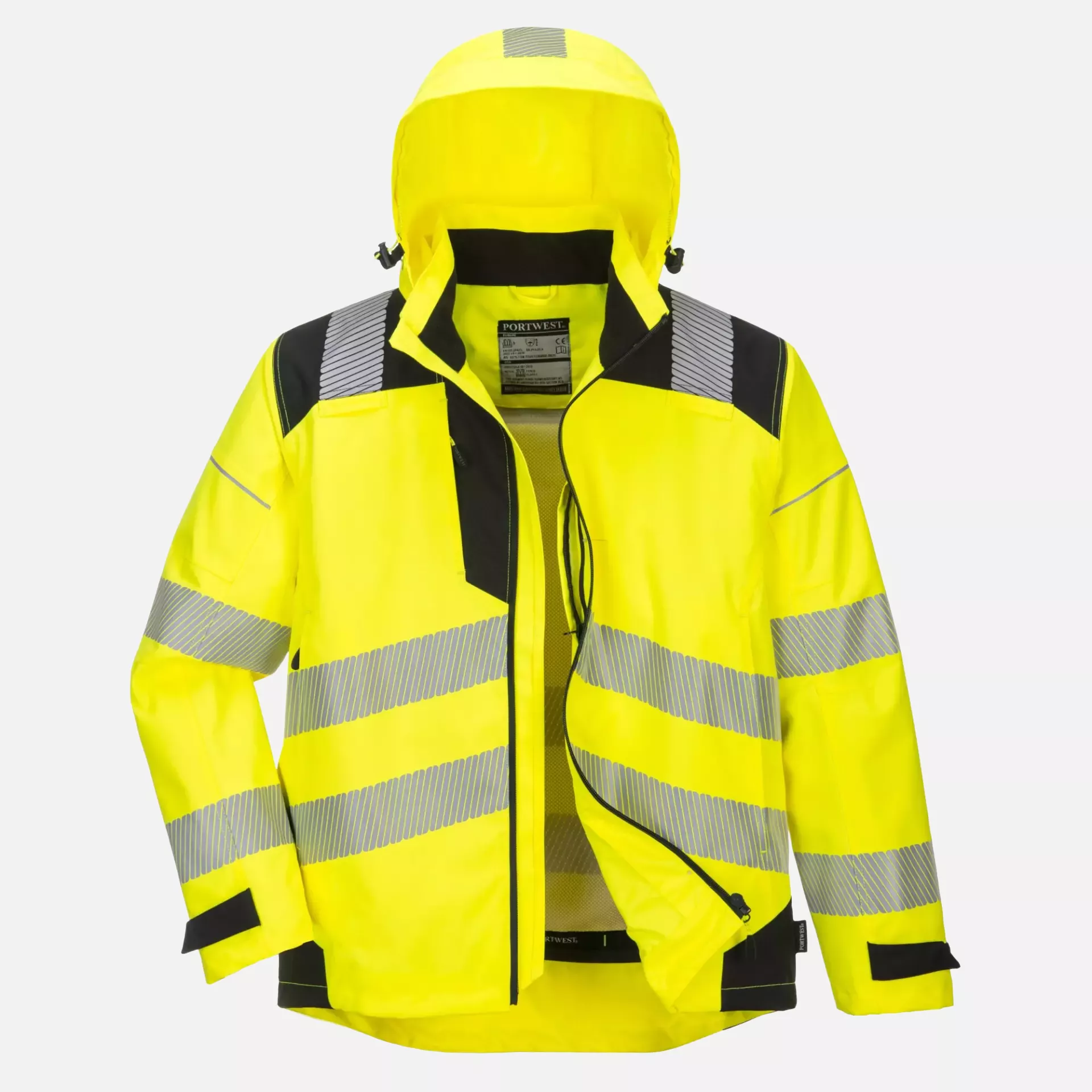 Portwest PW360YBR, PW3 Hi-Vis Extreme Rain Jacket, Yellow/Black, image 6