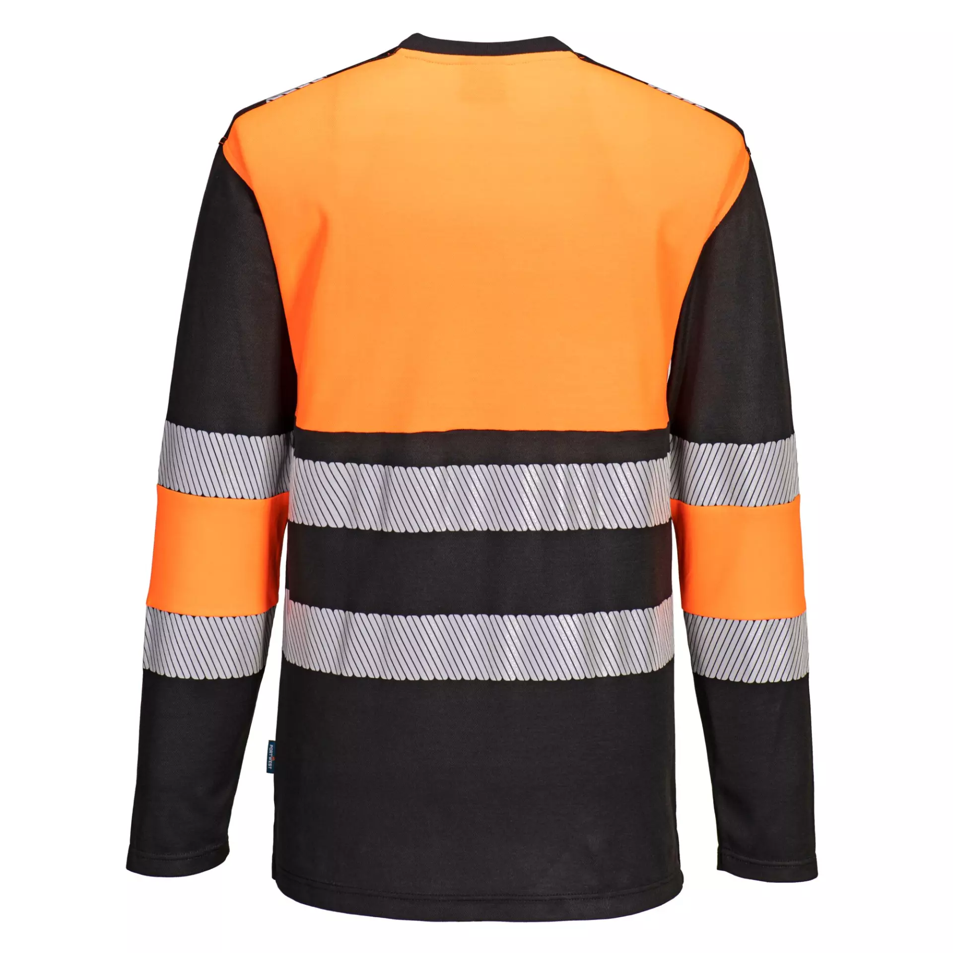 Portwest PW312OBR, PW3 Hi-Vis Cotton Comfort Class 1 T-Shirt L/S, Orange/Black, image 2