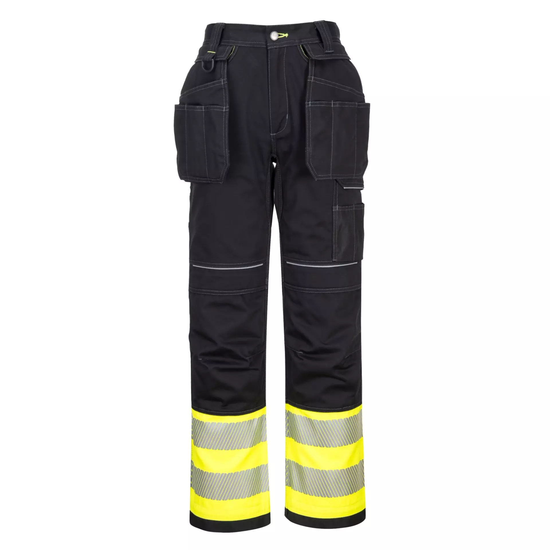 Portwest PW307YBR, PW3 Hi-Vis Klasse 1 Holstertaschenhose, Gelb/Schwarz