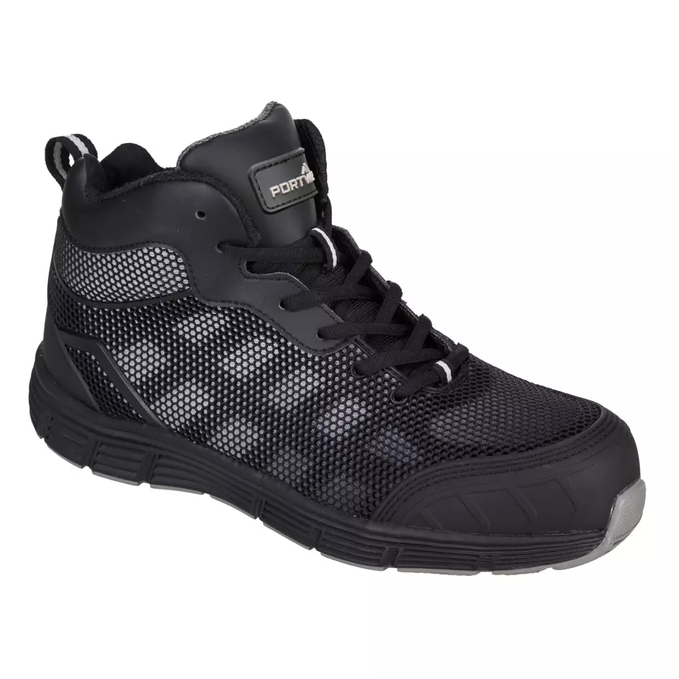 Portwest FC15BKG, Composite Textile Trainer S1PS FO SR, Black/Grey, image 1, gallery thumbnail