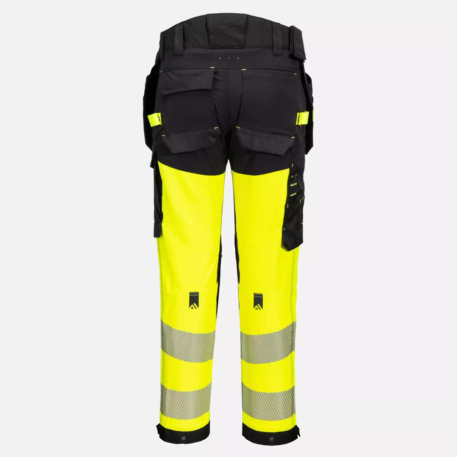Portwest EV442YBT, EV4 Hi-Vis Stretch Detachable Holster Class 1 Trousers, Yellow/Black Tall, image 2