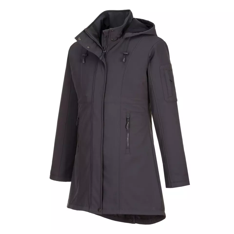 Portwest TK42CGR, Carla Women's Hooded Softshell Jacket (3L), Charcoal Grey, image 4, gallery thumbnail