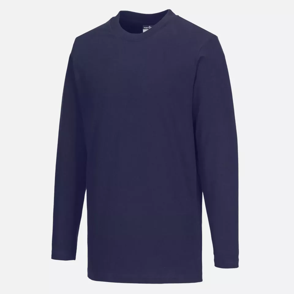 Portwest B196NAR, Long Sleeve T-Shirt, Navy, image 2, gallery thumbnail