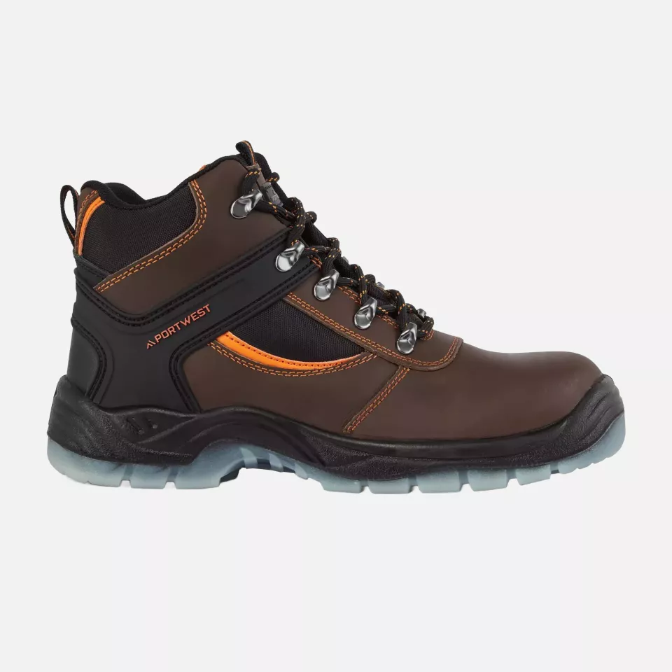 Portwest FW69BRR, Steel Leather Hiker Boot S3 SRC, Brown, image 1, gallery thumbnail
