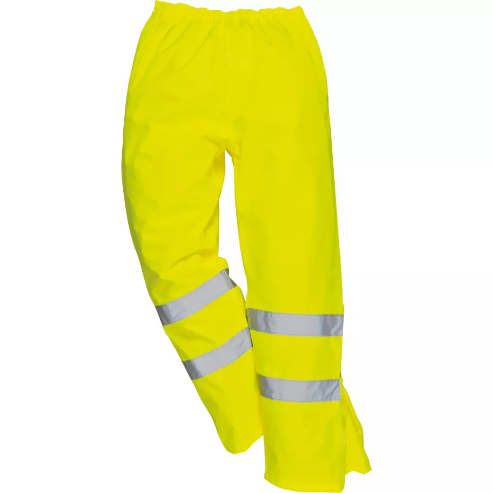 Portwest S487YER, Hi-Vis Breathable Rain Trousers, Yellow, image 2, gallery thumbnail