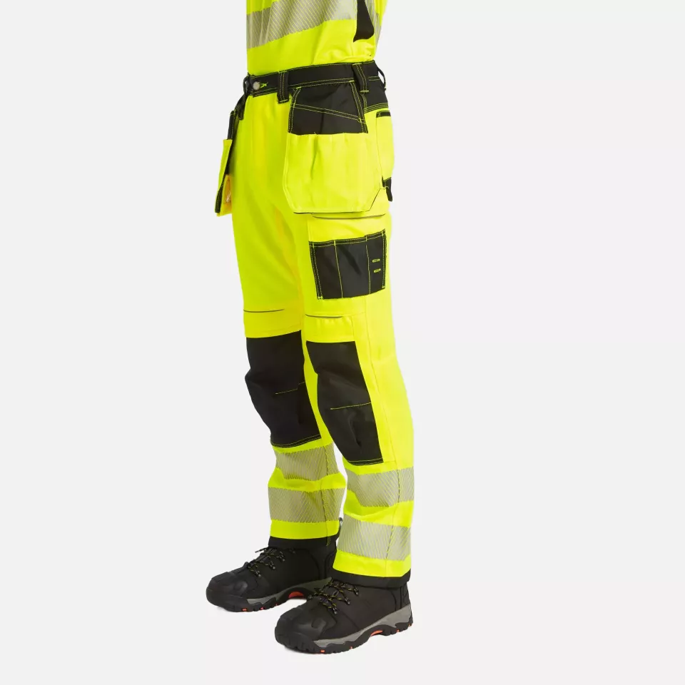 Portwest T501YBR, PW3 Hi-Vis Holster Pocket Work Trousers, Yellow/Black, image 6, gallery thumbnail