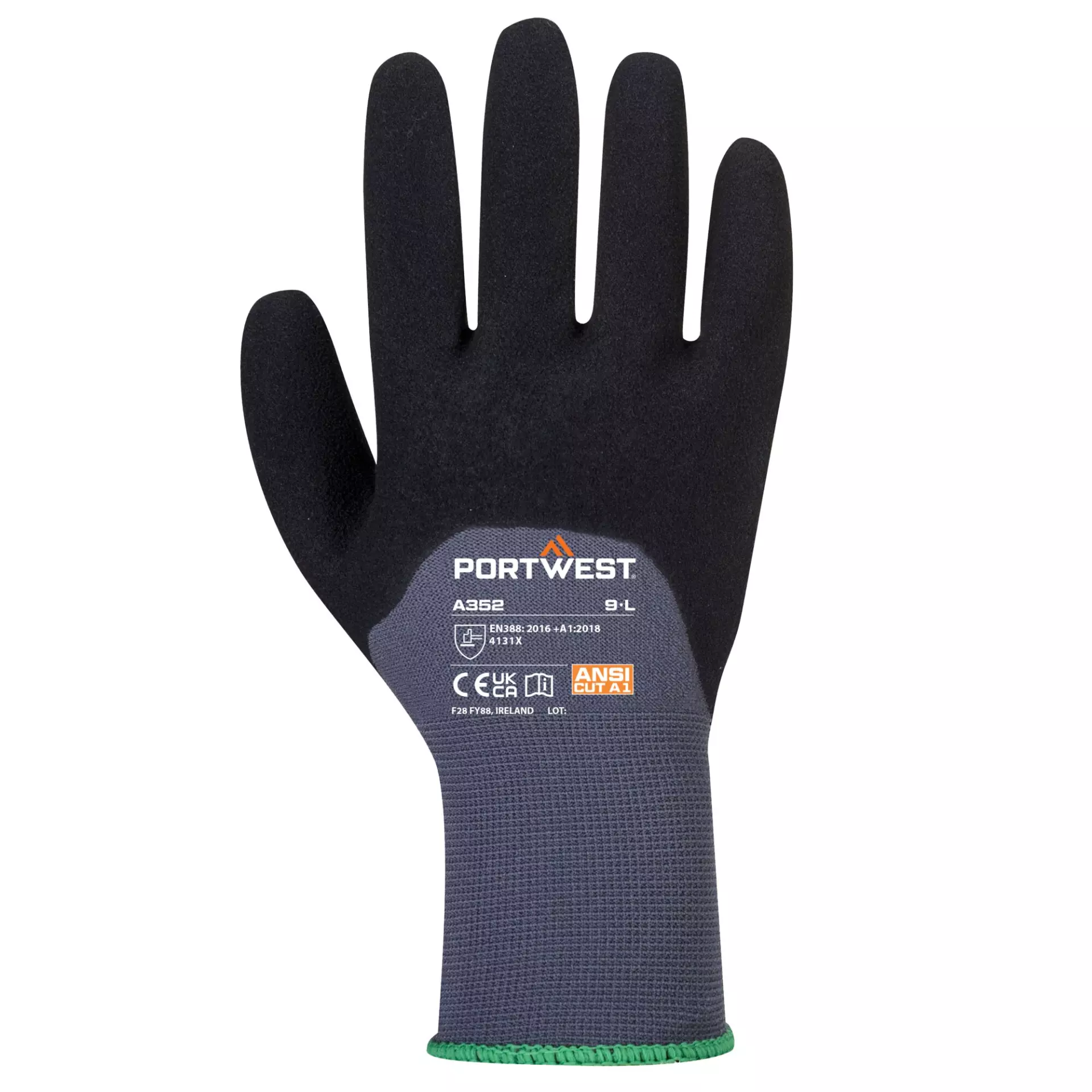 Portwest A352G8R, DermiFlex Ultra Glove, Grey/Black