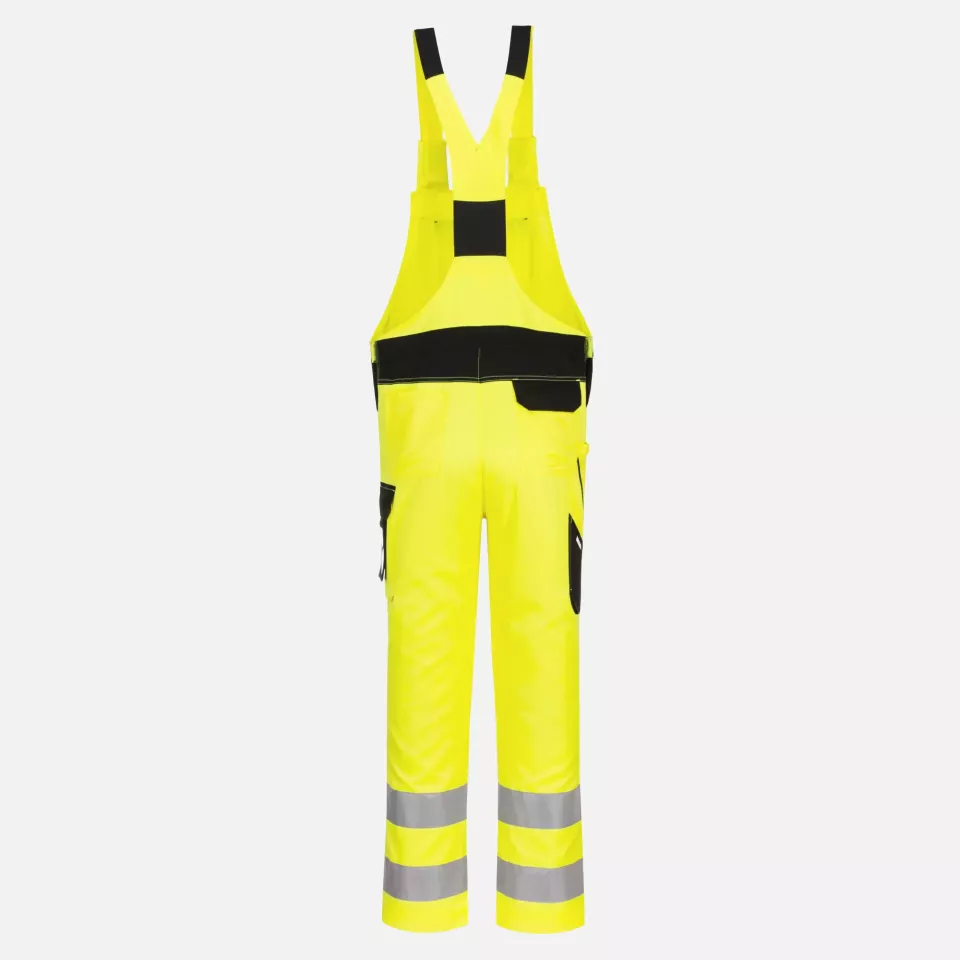 Portwest PW244YBR, PW2 Hi-Vis Bib and Brace, Yellow/Black, image 2, gallery thumbnail