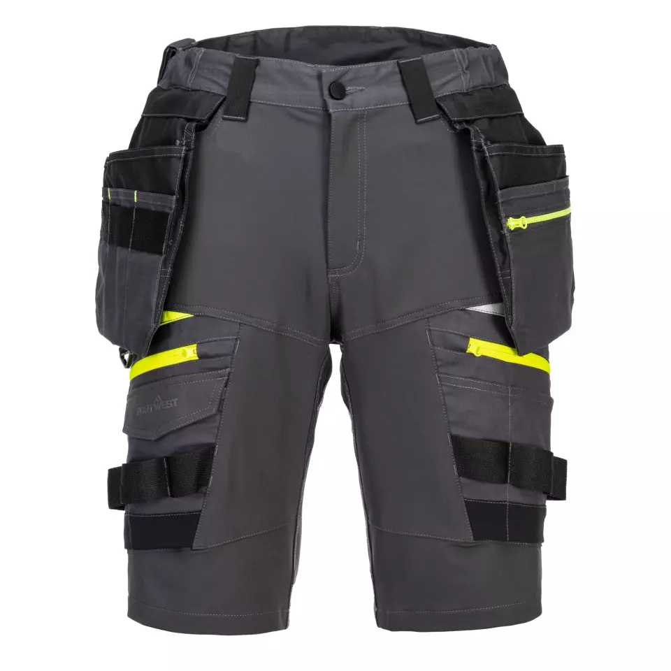 Portwest DX444MGR, DX4 Shorts mit abnehmbaren Holstertaschen, Metallgrau