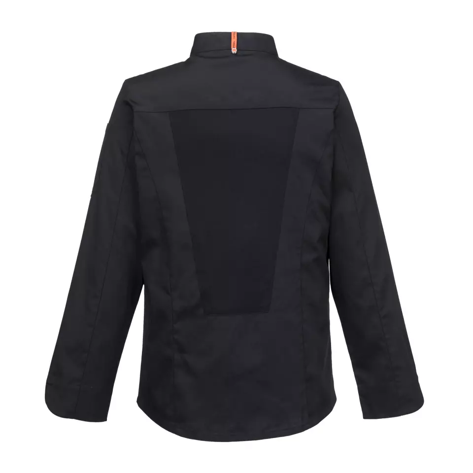 Portwest C846BKR, Chef's MeshAir Pro Stretch Jacket L/S, Black, image 2, gallery thumbnail