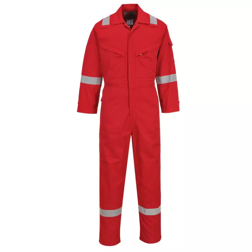 Portwest FR28RER, Bizflame Work Light Weight Anti-Static FR Coverall 280g, Red, image 1, gallery thumbnail