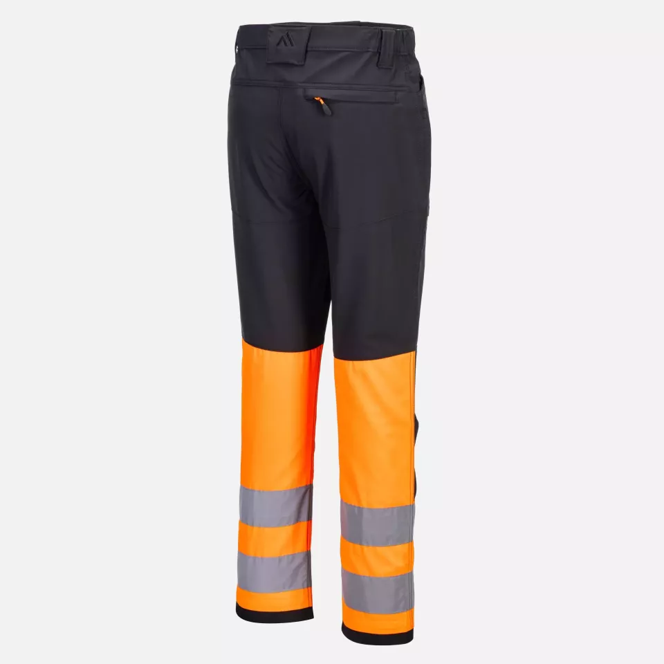 Portwest CD888OBR, WX2 Eco Hi-Vis Class 1 Service Trousers, Orange/Black, image 4, gallery thumbnail