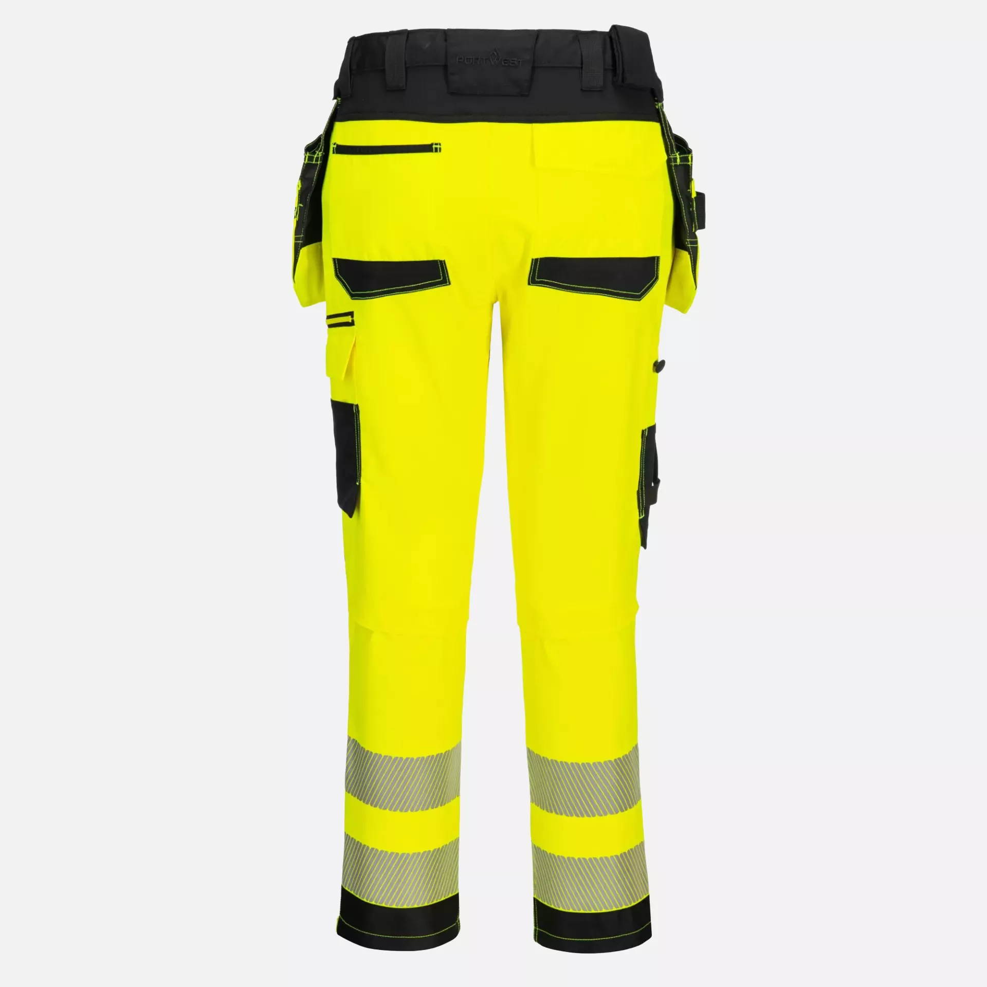 Portwest DX454YBR, DX4 Hi-Vis Detachable Holster Pocket Craft Trousers, Yellow/Black, image 2