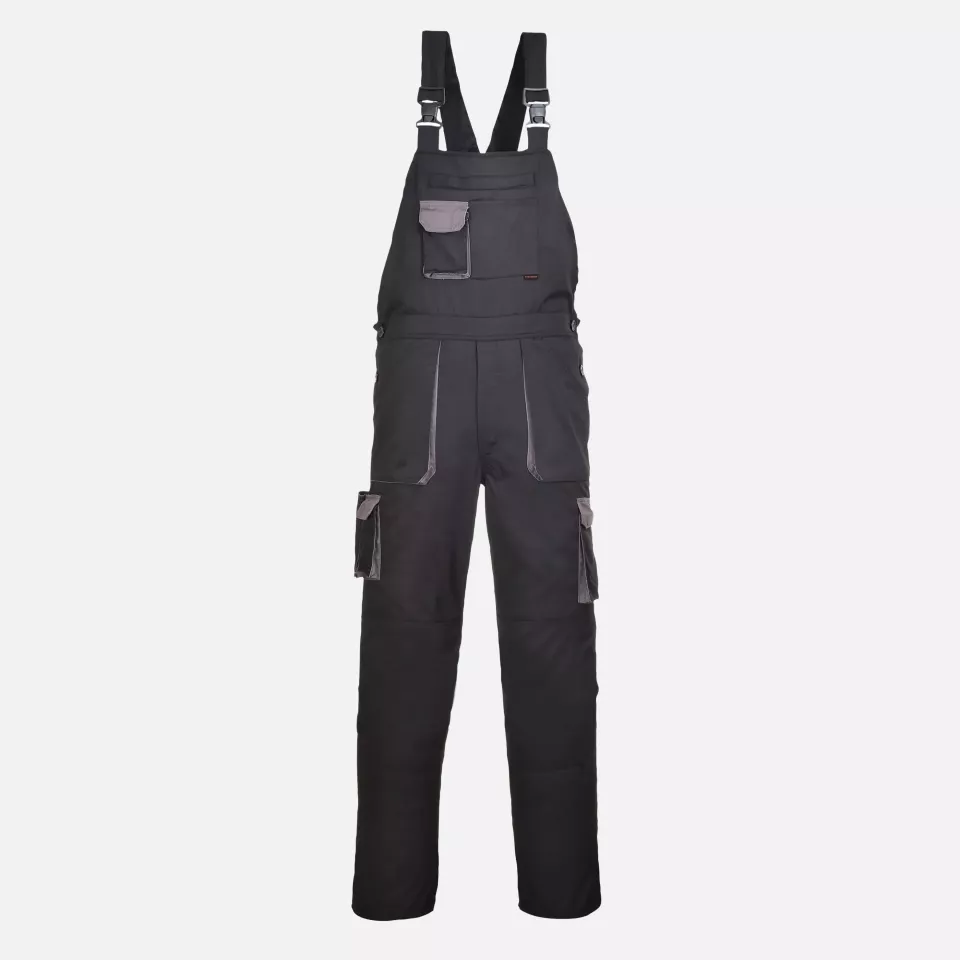 Portwest TX12BKR, Texo Contrast Bib and Brace, Black, image 1, gallery thumbnail