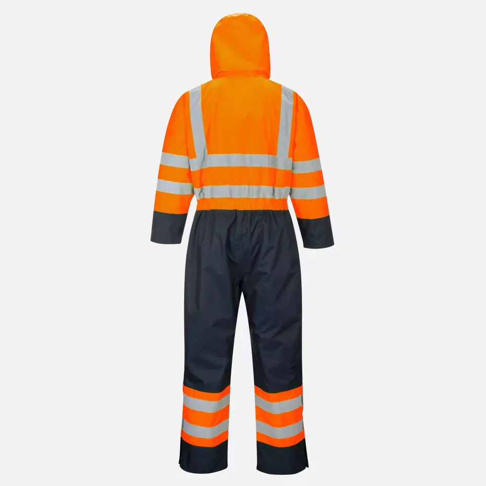 Portwest S485ONR, Hi-Vis Contrast Winter Coverall, Orange/Navy, image 1, gallery thumbnail